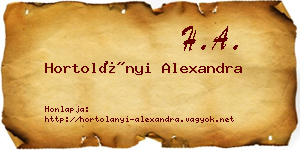 Hortolányi Alexandra névjegykártya